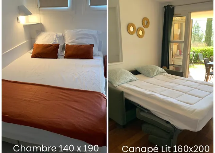 Appartement Premium - Vue Mer -Jardin Cloture -Terrasse -Parking - Piscine Chauffee Du 04 Avril Au 01 Novembre- Saint Raphael Apartmán Saint-Raphaël